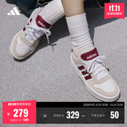 adidas「小鋸齒」D-PAD CLASSIC休閑美高風(fēng)復(fù)古籃球板鞋阿迪達(dá)斯 白色/淺灰/深紅色   37