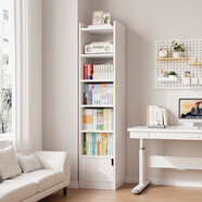 立太小型書(shū)架落地置物架收納家用窄柜子儲物柜角落縫隙簡(jiǎn)易小書(shū)柜 【帶柜門(mén)30深】40CM六層白色