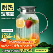 青蘋果耐熱玻璃涼水壺1.6L 可明火直燒冷水壺花茶壺泡茶圍爐煮茶壺