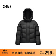 森馬（Semir）羽絨服女90絨子中長款顯瘦龜背廓形25冬通勤厚外套109725113002