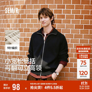 森馬（Semir）針織衫男高領毛衫情侶款開衫外套可內搭秋季上衣純色101524106204