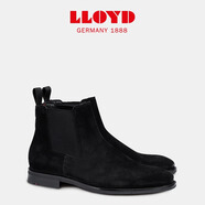 利來（LLOYD）德國進(jìn)口男皮鞋反毛皮切爾西靴商務(wù)休閑薄絨標(biāo)準(zhǔn)楦低跟短靴24727 黑色 單層 41
