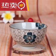 山田燒和風(fēng)日式釉下彩陶瓷碗餐具套裝米飯碗家用小湯 螺紋飯碗蘭富貴