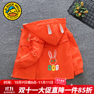 G.DUCKKIDS童裝女童外套春秋季新款一歲寶寶衣服小童女孩兔子夾克衫休閑裝 桔色【0523】 90 (建議身高80-90 1歲半-2歲)