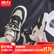回力男鞋秋季高幫運動(dòng)鞋2025新款空軍一號鞋子男百搭增高減震板鞋男 黑色-1999款 38 女款