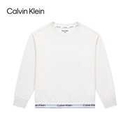 Calvin Klein CK童裝男女童套頭無帽衛(wèi)衣冬季新款舒適毛圈兒童上衣內(nèi)搭 象牙白 150 /72 【建議身高140-152cm】
