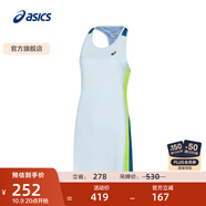 亞瑟士ASICS網(wǎng)球連衣裙女子運(yùn)動(dòng)休閑舒適時(shí)尚百搭透氣 2042A260-410 淺藍(lán)色/深藍(lán)色 S