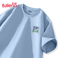 班尼路（Baleno）短袖t恤男220G重磅夏季潮流大碼透氣圓領(lǐng)上衣青少年寬松純棉短t
