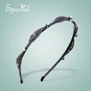special時(shí)尚發(fā)箍高級(jí)感優(yōu)雅發(fā)卡頭箍手工發(fā)卡高檔頭飾細(xì)發(fā)箍 灰色 M號(hào)