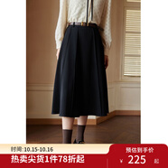 獨束[神裙3.0版]獨束大碼女裝高腰半身裙女秋冬微胖mm遮胯顯瘦A字裙 靜謐黑 2XL