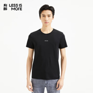 利郎輕時尚男裝【柔爽絲光棉】T恤男LOGO印花純棉短袖打底衫Q4QNY203 黑色 XL (180)