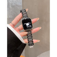 桐汝壁適用iwatch8表帶S9時(shí)尚蘋果手表s8施華洛滿天星applewatch7鑲鉆6 黑色施華洛滿天星 40mm適用iwatchS4/5/6/se代
