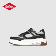 LEE COOPER2025春季新款面包鞋男鞋潮鞋百搭休閑鞋厚底鞋子男低幫運動(dòng)板鞋男 黑灰色 43