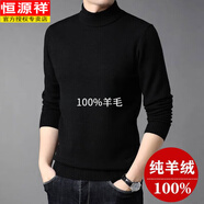 恒源祥2025山羊毛絨衫男加厚半高領(lǐng)毛衣秋冬季男士爸爸羊毛打底針織衫  半高領(lǐng)黑色 高檔不起球 M 165 165【100-120斤穿】