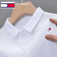 TOME BORNEK官店湯米男裝棉夏季短袖t恤刺繡男士polo衣衫保羅翻領(lǐng)半 品牌旗艦品質(zhì)湯米白色暢袖款 品牌旗艦品質(zhì)165M建議90110斤