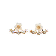 津樂(lè )Caromay時(shí)尚雛菊花耳環(huán)絕美耳釘女925銀針設計感氣質(zhì)耳墜高級耳飾 香檳金