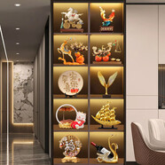 酒柜裝飾擺件新中式電視柜客廳工藝品玄關(guān)餐邊柜大氣高端喬遷裝飾 萬事如意-高端十件套