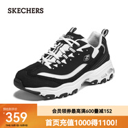 斯凱奇（Skechers）奶茶熊男鞋老爹鞋情侶百搭休閑熊貓鞋男輕便 黑色/白色/BKW 42