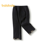 巴拉巴拉（BALABALA）女童長(cháng)褲時(shí)尚百搭休閑褲秋季微喇褲拜年服 黑色90001 120 cm