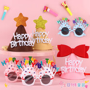 拾點(diǎn)漁 生日帽子眼鏡 生日裝飾兒童成人派對(duì)拍照道具生日?qǐng)鼍安贾?
                                         title=