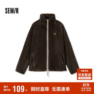 森馬（Semir）外套女插肩袖珊瑚絨仿羊羔毛2024冬季立領(lǐng)寬松夾克109724108003