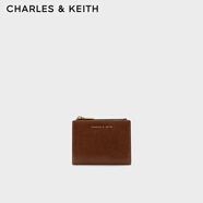 CHARLES&KEITH質(zhì)感純色包包女包多卡位短款錢包女士生日七夕禮物CK6-10680907 Chocolate巧克力色 XXS
