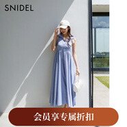 SNIDEL2025秋冬新品氣質(zhì)翻領(lǐng)無袖收腰A字襯衫連衣裙SWFO254018 藍(lán)色 M （1）