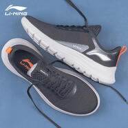 李寧（LI-NING）男鞋跑步鞋夏季新款網(wǎng)面透氣防滑耐磨休閑男士白色運(yùn)動鞋鞋子男 標(biāo)準(zhǔn)黑 41