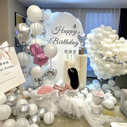 2025生日布置場(chǎng)景氛圍裝飾女孩18十八歲氣球感背景墻kt板 [大愛(ài)心款安裝簡(jiǎn)單]生日氛圍