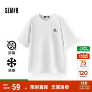 森馬（Semir）【多彩涼感T】短袖t恤女夏中長款寬松舒適刺繡上衣109324100007