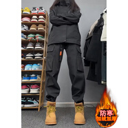 即勢三防水沖鋒褲男款秋冬季配馬丁靴的褲子男機能工裝登山褲 黑色 -M814-HYWP-加絨 加絨 3XL 155-180斤