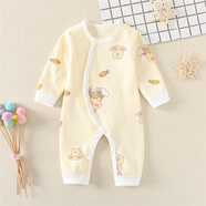 早產(chǎn)兒嬰兒衣服低體重早產(chǎn)寶寶連體按扣哈衣小碼小碼超小純棉 彩虹兔按鈕連四季款 48cm (L) 適合5-6斤早產(chǎn)寶寶