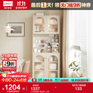 林氏家居現(xiàn)代簡約家用廚房餐邊柜靠墻一體客廳儲物小立柜 0.8M玻璃門餐邊柜+上柜