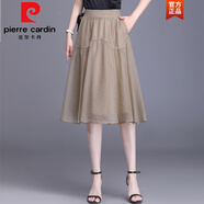 皮爾卡丹（pierre cardin）花苞網(wǎng)紗半身裙女士2025新款春秋季小個(gè)子品牌高端歐根紗裙短裙子 卡其色 M 27
