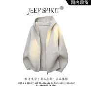 JEEP SPIRIT吉普男女款秋季拉煉針織衫灰色美式慵懶風(fēng)毛衣韓版潮 晨光杏 M