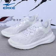 鴻星爾克（ERKE）跑步鞋女新款網(wǎng)面透氣休閑跑鞋減震回彈輕便女子運動休閑鞋 正白 35