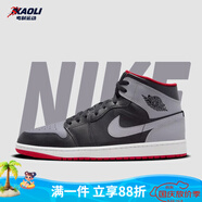 耐克（NIKE）【潮】Air Jordan aj1板鞋男女新款中高幫休閑運動耐磨籃球鞋 DQ8423/DQ8426-006 黑灰 38 GS女