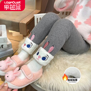 樂芭鼠童裝女童打底褲加絨加厚秋冬裝新款中小兒童褲子彈力褲女孩緊身褲 灰色（警官兔加絨打底褲0841） 140碼 建議7-8歲 (身高135左右)