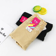 彩田30527安全褲防走光女內褲蕾絲莫代爾高腰胖MM大碼三分褲短褲 膚色+黑色 2條 L（80-110斤）