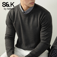班尼路（Baleno）S&K系列假兩件襯衫領(lǐng)毛衣男高端商務(wù)針織衫保暖毛線(xiàn)衫秋冬高級感 深灰色 M