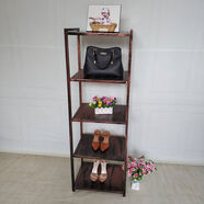 包架服裝店鞋架多層置物架鐵藝層板架鞋帽架飾品展示貨架展柜 復古色五層置物架高1點(diǎn)45米