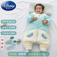 迪士尼（Disney）嬰兒睡袋秋冬加厚分腿四季新生兒冬季大童寶寶春秋薄棉兒童防踢被 52112藍色【加厚款】帶腳套 120碼建議(5-7歲)