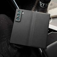 三星（SAMSUNG）【品質(zhì)原裝】適用于三星W25手機殼折疊屏新款ZFoldSE真皮磁吸翻蓋 黑色 Samsung_Galaxy_Z_fold_SE