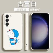 品陌 三星S23手機殼保護套純三星S24/ULTRA色液態(tài)硅膠保護殼 三星S22/PLUS/ULTRA手機套防摔軟殼 古董白-飛吻機器貓 三星S23