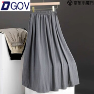 DGOV灰色高腰a字百褶半身裙女2025新款夏天感雪紡氣質(zhì)休閑長(zhǎng)裙子 灰色 2XL 建議【135-150斤】