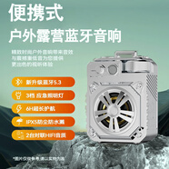 JEQLO賽博朋克藍牙音箱家庭影院/K歌/游戲 炫酷賽博機甲音響低音炮戶(hù)外便攜式TF插卡無(wú)線(xiàn)音響音響 銀白色新增（U盤(pán)接口+TF卡槽+信號救援燈）