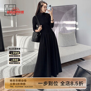 美洋（MEIYANG）愛麗絲連衣裙黑科技超細纖維半高領修身針織裙時尚新款顯瘦裙子女 黑色 2XL