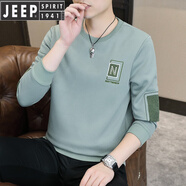JEEP SPIRIT吉普男士衛(wèi)衣春秋款2024秋季新款上衣刺繡潮流休閑百搭長(zhǎng)袖體恤衫 1155-N字春秋款 淺綠色 4XL 【建議165-180斤】