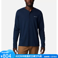 哥倫比亞（Columbia）男士長袖針織衫圓領(lǐng)純色簡約透氣春秋時(shí)尚戶外休閑打底衫 2013791 Collegiate Navy 2XL（適合胸圍127-134.6厘米）