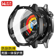 威千圖適用華為GT5保護殼手表鋼化膜高清觸控靈敏全覆蓋保護套膜殼膜一體手表殼 GT5-46MM 表盤(pán)-黑色